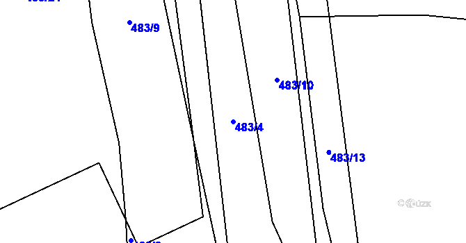 Parcela st. 483/4 v KÚ Jíkev, Katastrální mapa