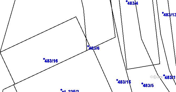Parcela st. 483/6 v KÚ Jíkev, Katastrální mapa