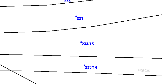 Parcela st. 233/15 v KÚ Jíkev, Katastrální mapa