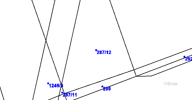 Parcela st. 287/12 v KÚ Jíkev, Katastrální mapa