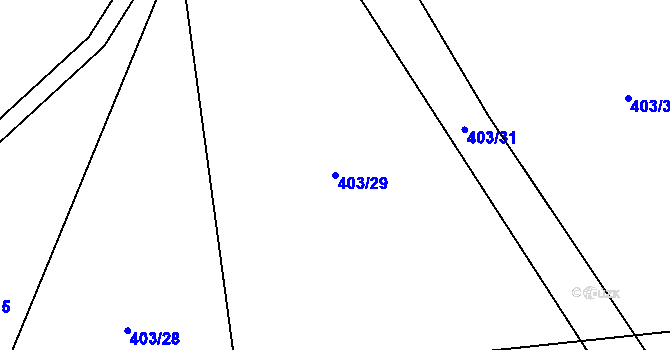 Parcela st. 403/29 v KÚ Jíkev, Katastrální mapa
