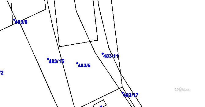 Parcela st. 483/11 v KÚ Jíkev, Katastrální mapa