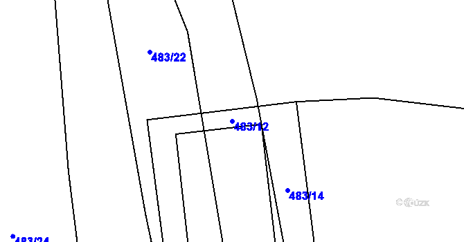 Parcela st. 483/12 v KÚ Jíkev, Katastrální mapa
