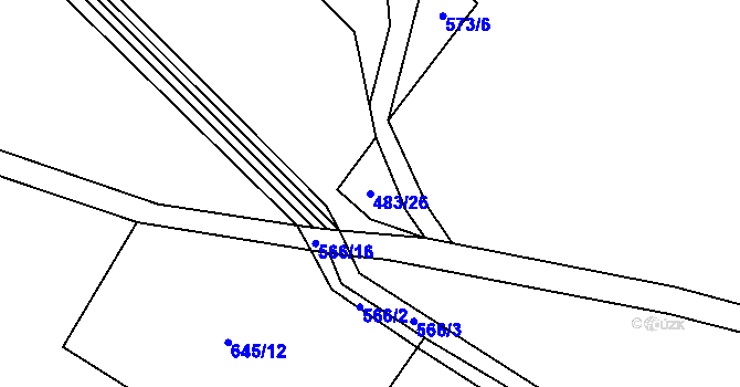 Parcela st. 483/26 v KÚ Jíkev, Katastrální mapa