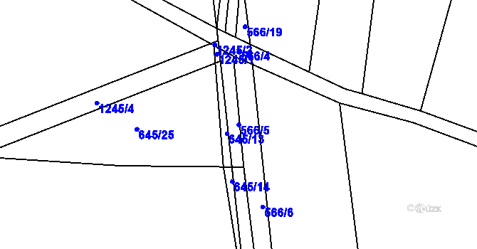 Parcela st. 566/5 v KÚ Jíkev, Katastrální mapa