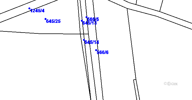 Parcela st. 566/6 v KÚ Jíkev, Katastrální mapa