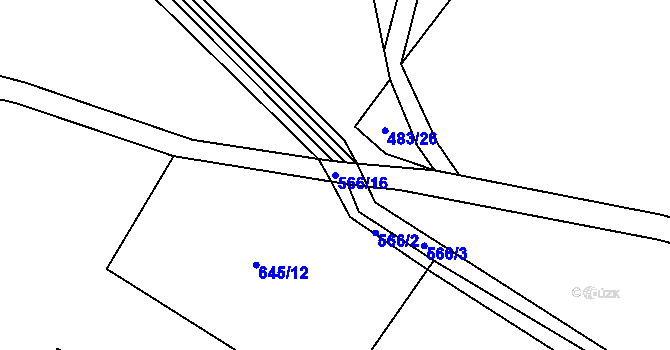 Parcela st. 566/16 v KÚ Jíkev, Katastrální mapa