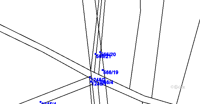 Parcela st. 566/20 v KÚ Jíkev, Katastrální mapa