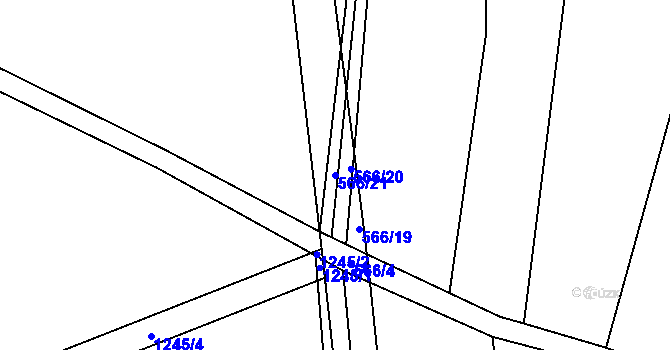 Parcela st. 566/21 v KÚ Jíkev, Katastrální mapa