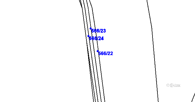 Parcela st. 566/22 v KÚ Jíkev, Katastrální mapa