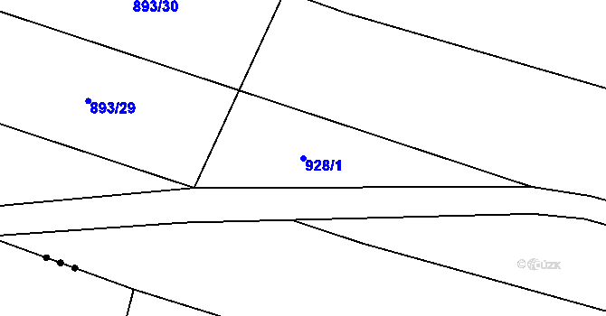 Parcela st. 928/1 v KÚ Jíkev, Katastrální mapa