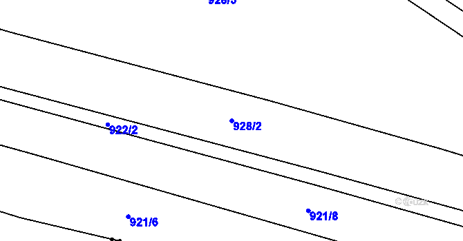 Parcela st. 928/2 v KÚ Jíkev, Katastrální mapa
