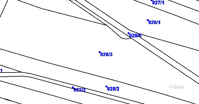 Parcela st. 928/3 v KÚ Jíkev, Katastrální mapa