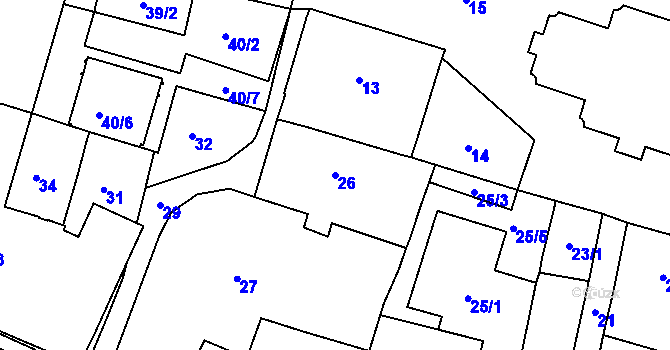 Parcela st. 26 v KÚ Jilemnice, Katastrální mapa