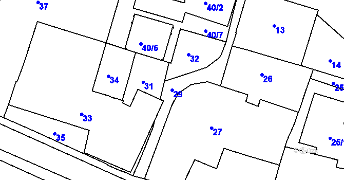 Parcela st. 29 v KÚ Jilemnice, Katastrální mapa
