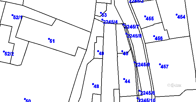 Parcela st. 49 v KÚ Jilemnice, Katastrální mapa