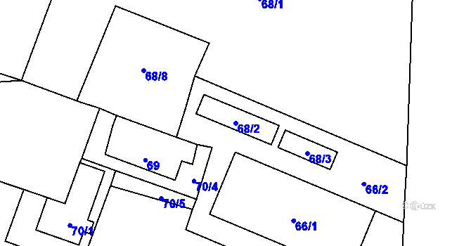 Parcela st. 68/2 v KÚ Jilemnice, Katastrální mapa