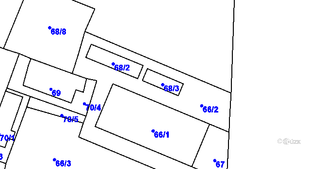 Parcela st. 68/3 v KÚ Jilemnice, Katastrální mapa