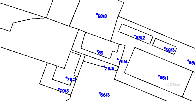 Parcela st. 69 v KÚ Jilemnice, Katastrální mapa