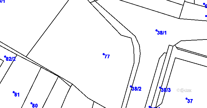 Parcela st. 77 v KÚ Jilemnice, Katastrální mapa