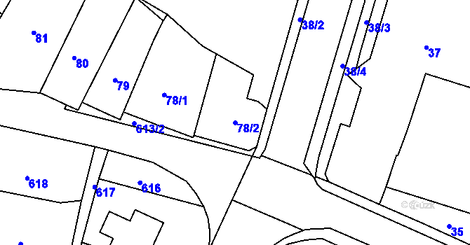 Parcela st. 78/2 v KÚ Jilemnice, Katastrální mapa