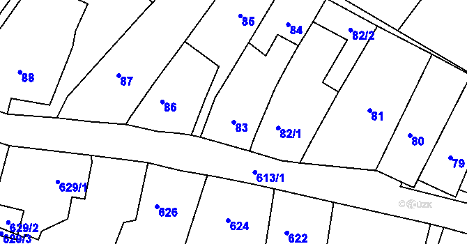 Parcela st. 83 v KÚ Jilemnice, Katastrální mapa