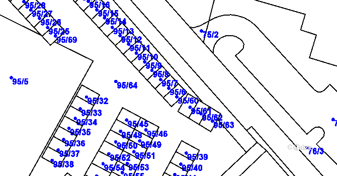 Parcela st. 95/6 v KÚ Jilemnice, Katastrální mapa