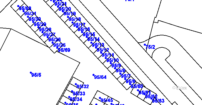 Parcela st. 95/11 v KÚ Jilemnice, Katastrální mapa