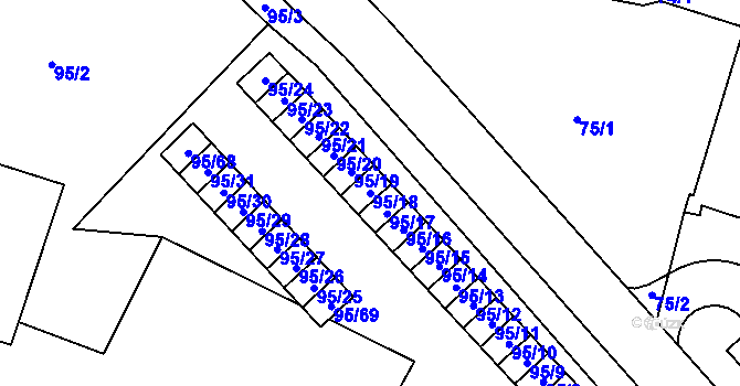 Parcela st. 95/18 v KÚ Jilemnice, Katastrální mapa