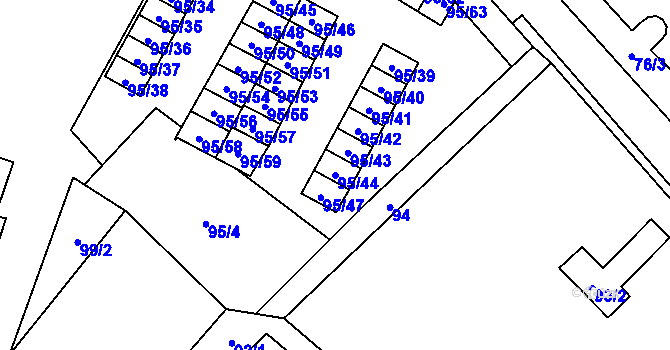 Parcela st. 95/44 v KÚ Jilemnice, Katastrální mapa