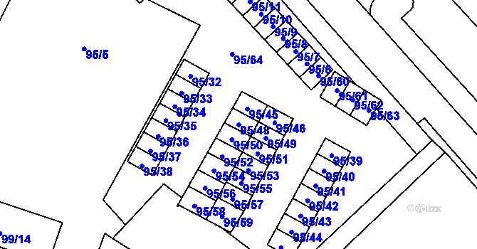 Parcela st. 95/48 v KÚ Jilemnice, Katastrální mapa