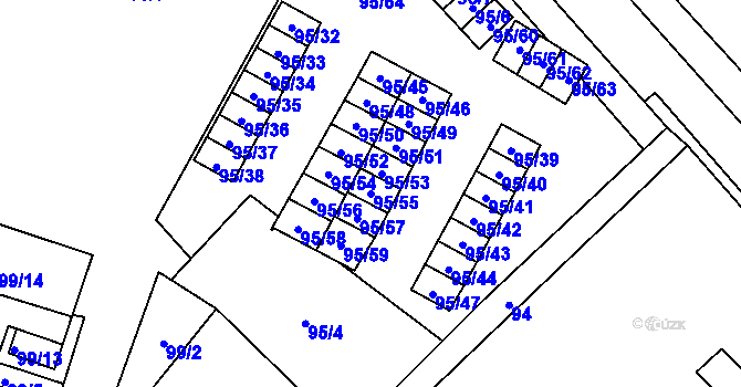 Parcela st. 95/55 v KÚ Jilemnice, Katastrální mapa