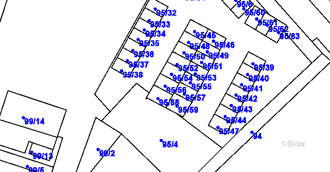 Parcela st. 95/56 v KÚ Jilemnice, Katastrální mapa