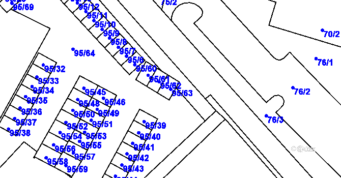 Parcela st. 95/63 v KÚ Jilemnice, Katastrální mapa