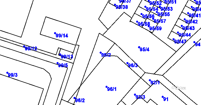 Parcela st. 99/2 v KÚ Jilemnice, Katastrální mapa