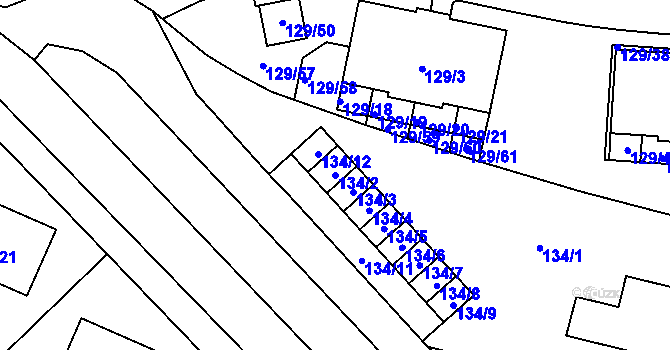 Parcela st. 134/2 v KÚ Jilemnice, Katastrální mapa