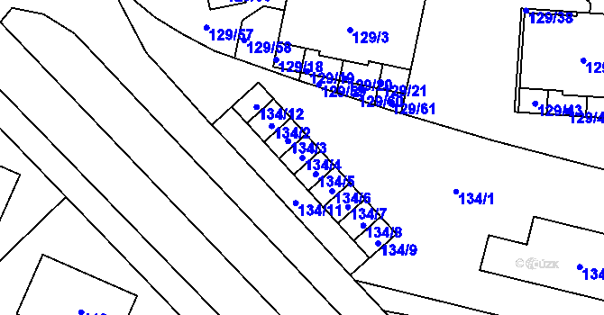 Parcela st. 134/4 v KÚ Jilemnice, Katastrální mapa