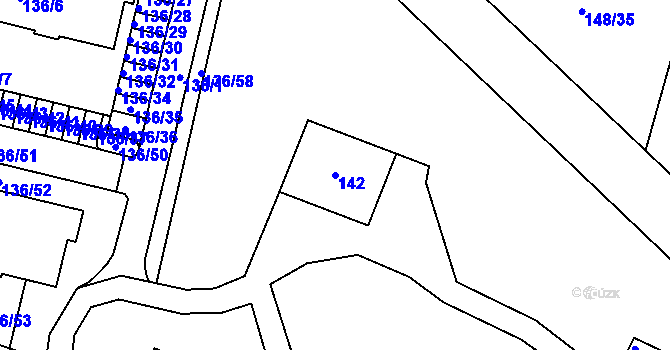 Parcela st. 142 v KÚ Jilemnice, Katastrální mapa