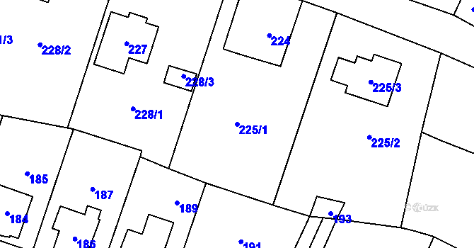 Parcela st. 225/1 v KÚ Jilemnice, Katastrální mapa