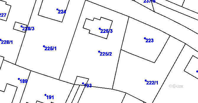 Parcela st. 225/2 v KÚ Jilemnice, Katastrální mapa