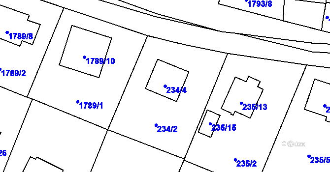 Parcela st. 234/4 v KÚ Jilemnice, Katastrální mapa