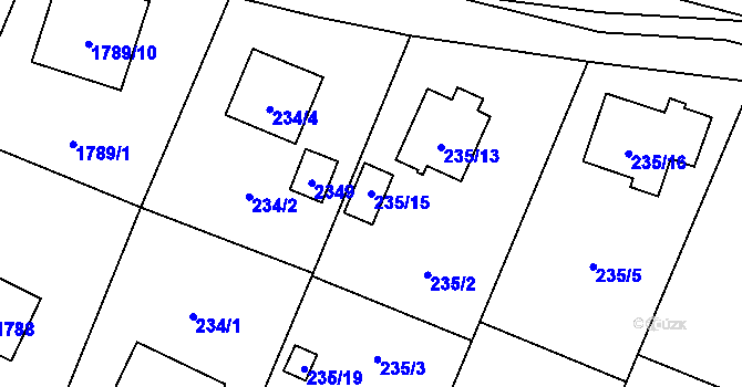 Parcela st. 235/15 v KÚ Jilemnice, Katastrální mapa