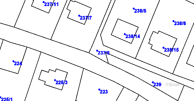Parcela st. 237/6 v KÚ Jilemnice, Katastrální mapa