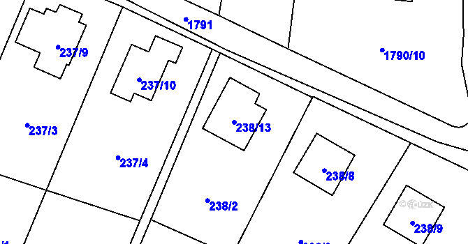 Parcela st. 238/13 v KÚ Jilemnice, Katastrální mapa
