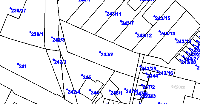 Parcela st. 243/2 v KÚ Jilemnice, Katastrální mapa