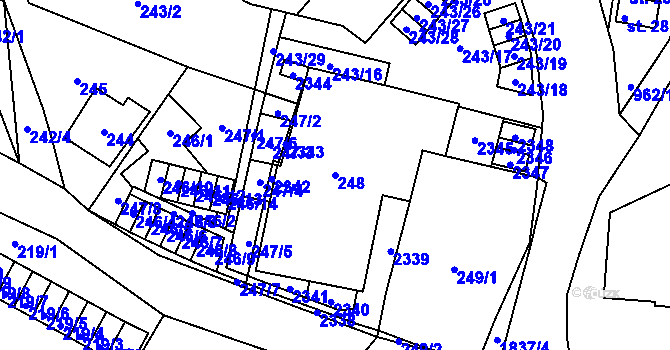 Parcela st. 248 v KÚ Jilemnice, Katastrální mapa