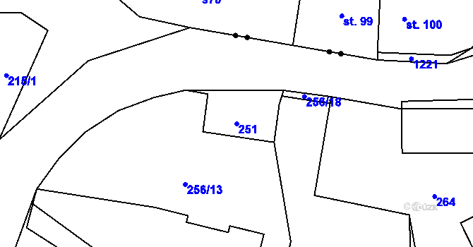 Parcela st. 251 v KÚ Jilemnice, Katastrální mapa