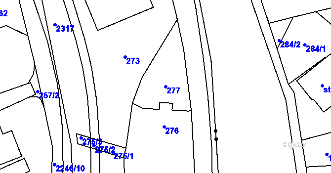 Parcela st. 277 v KÚ Jilemnice, Katastrální mapa