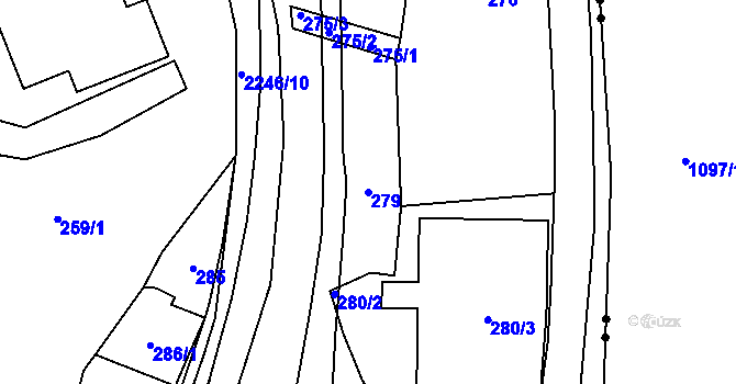 Parcela st. 279 v KÚ Jilemnice, Katastrální mapa