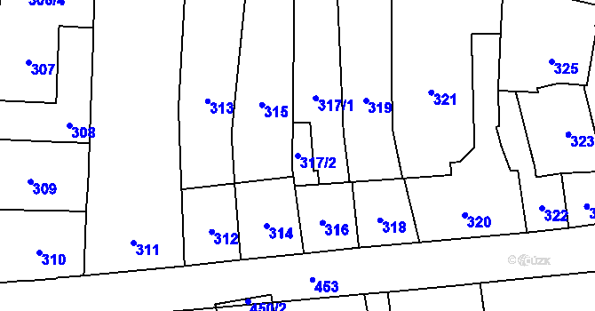 Parcela st. 317/2 v KÚ Jilemnice, Katastrální mapa